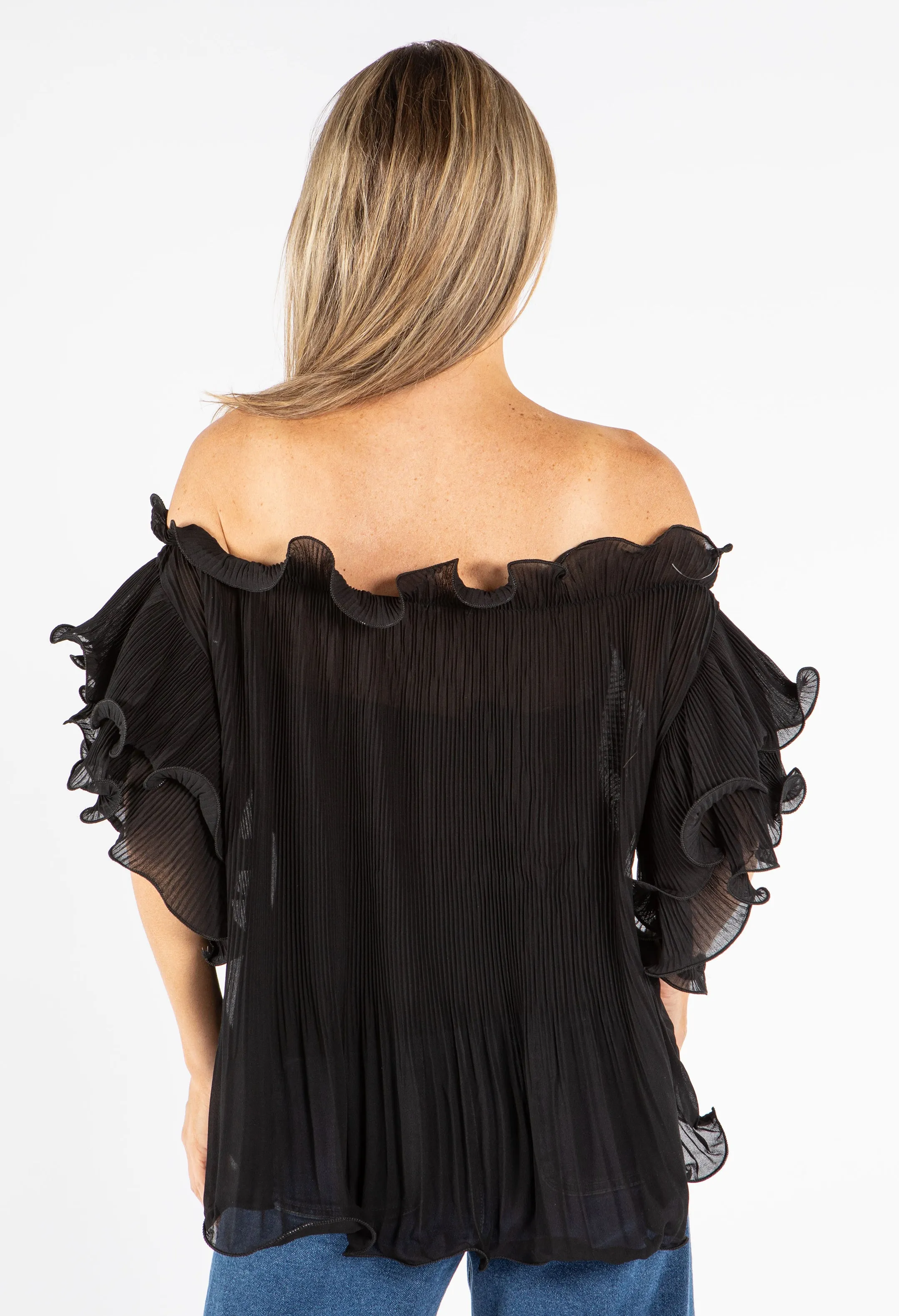 Ruffle Pleated Blouse