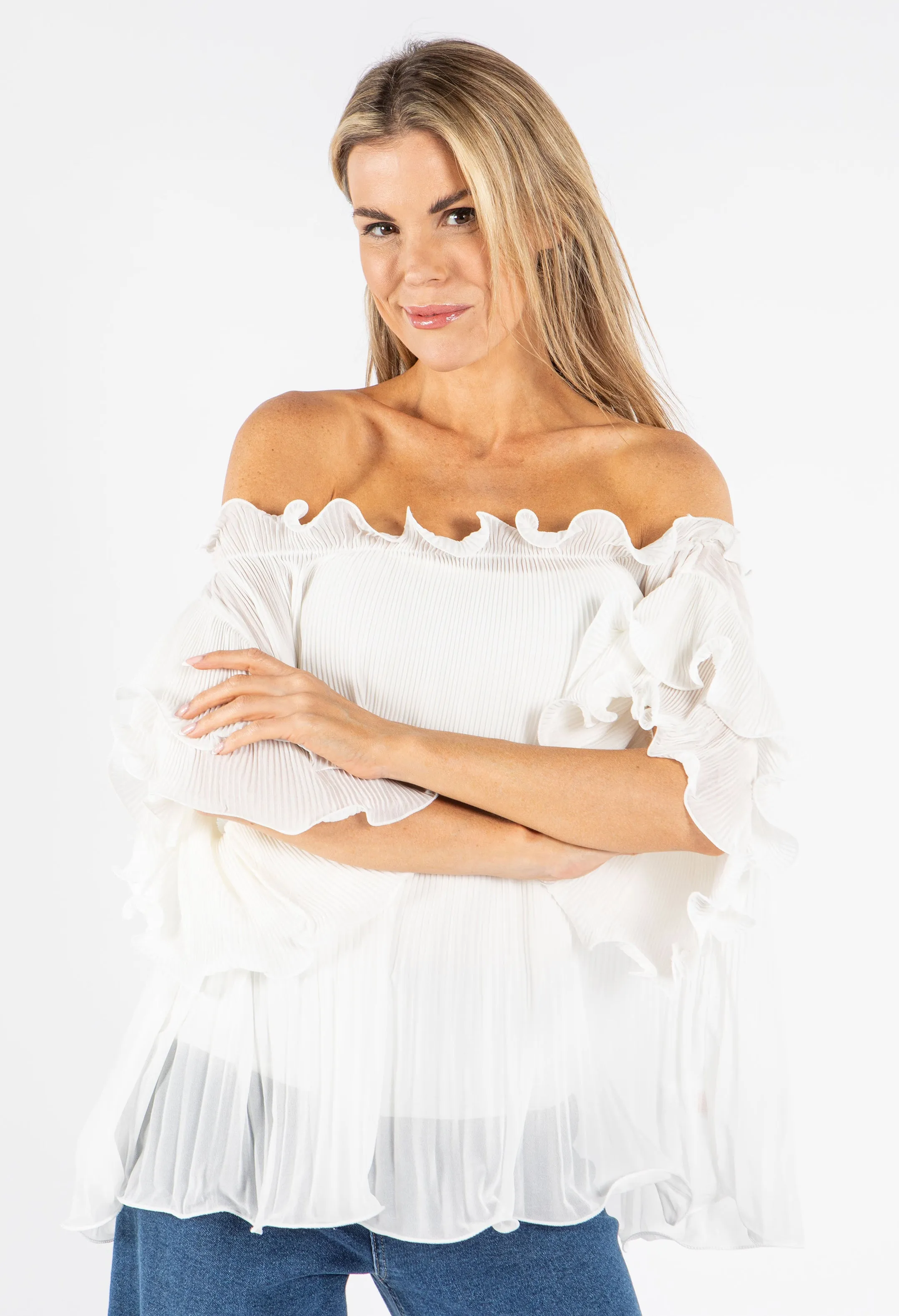 Ruffle Pleated Blouse