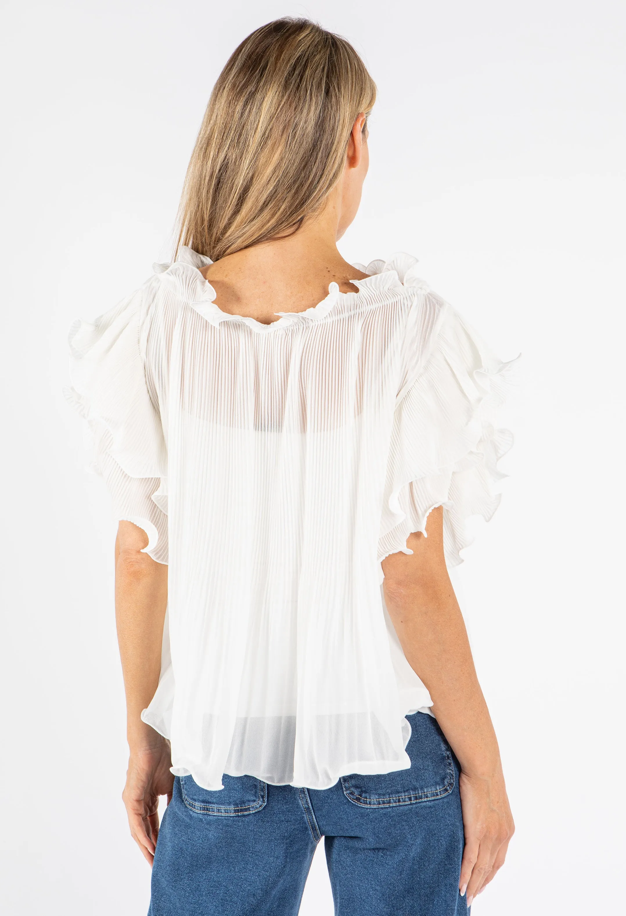 Ruffle Pleated Blouse