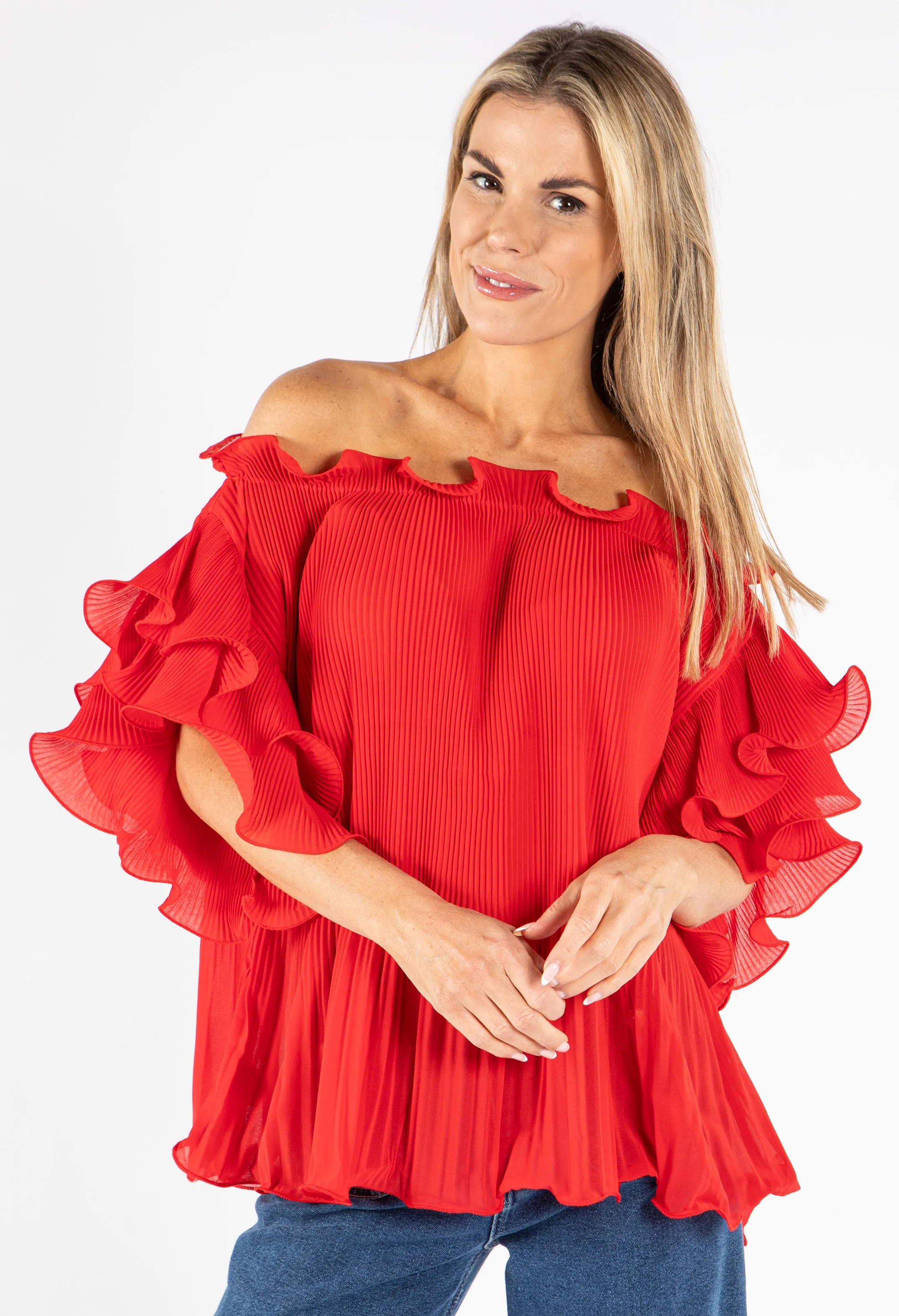 Ruffle Pleated Blouse