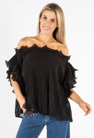 Ruffle Pleated Blouse