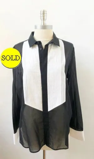 Saint Laurent Tuxedo Style Blouse Size M