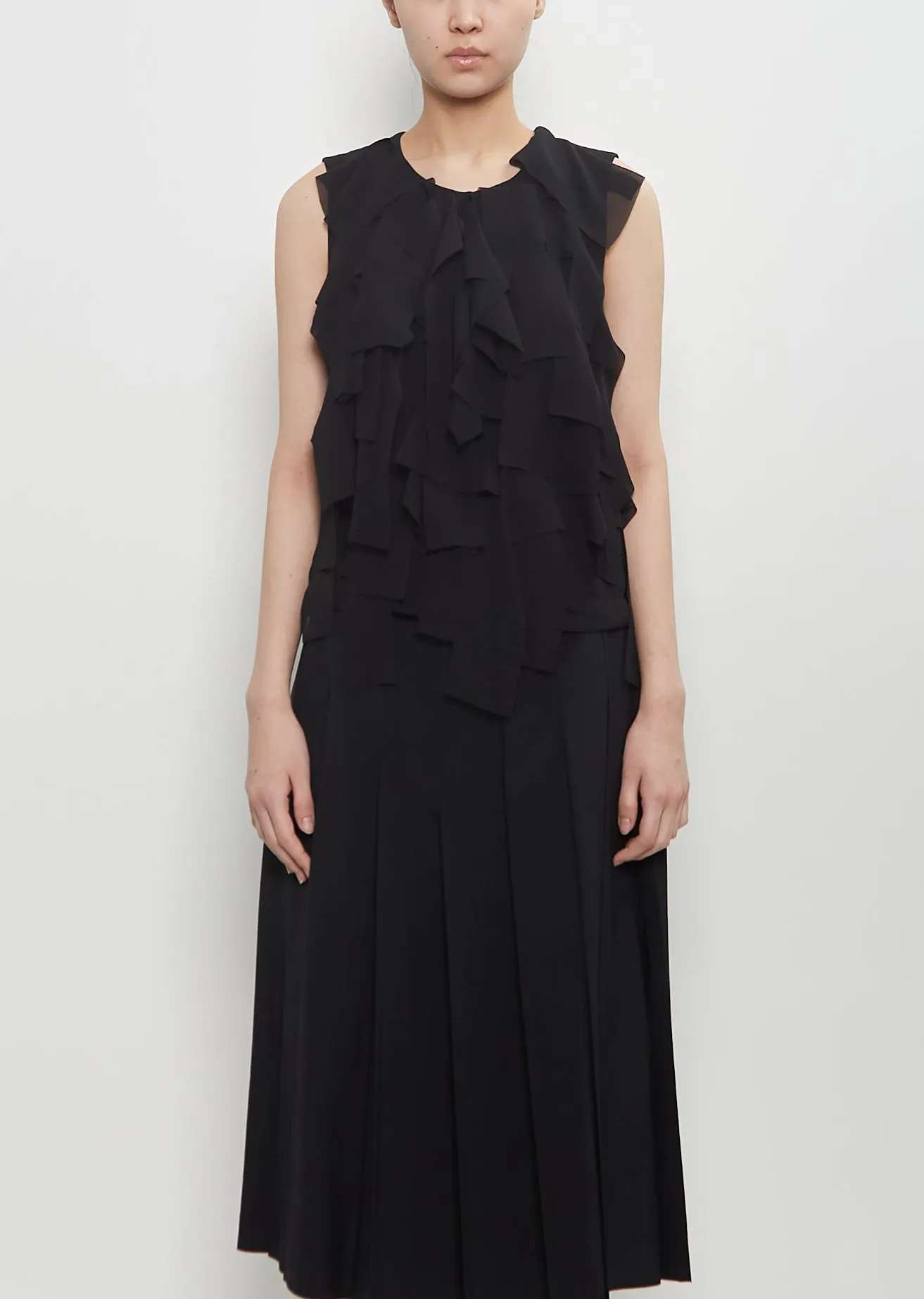 Sheer Georgette Sheer Sleeveless Blouse