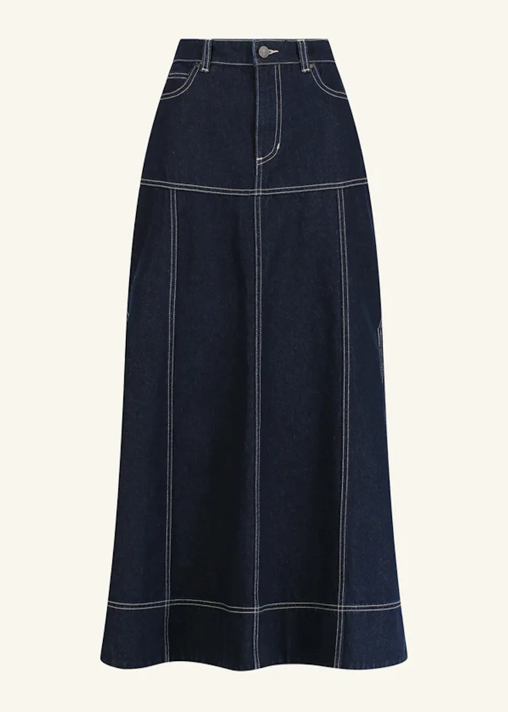 SHONA JOY Jaques Flared Midi Skirt - Deep Indigo