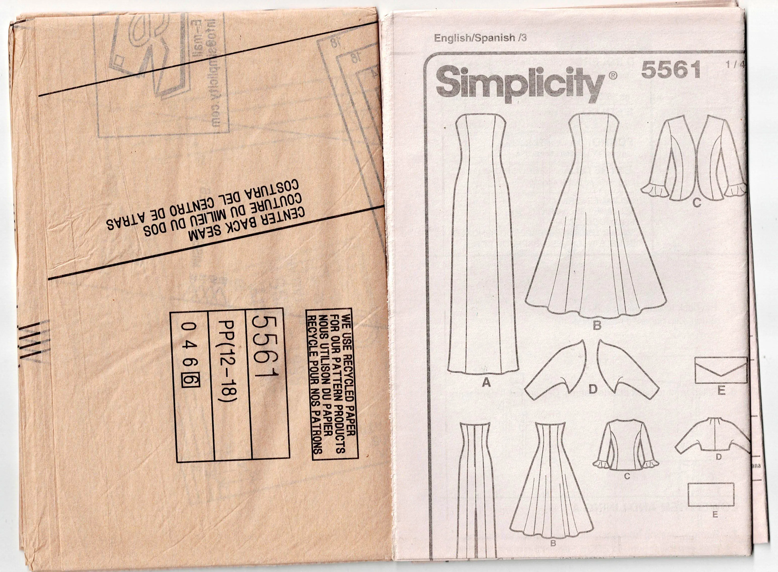 Simplicity 5561 Womens Strapless Evening Dresses Bolero & Purse Out Of Print Sewing Pattern Size 4 - 10 UNCUT Factory Folded