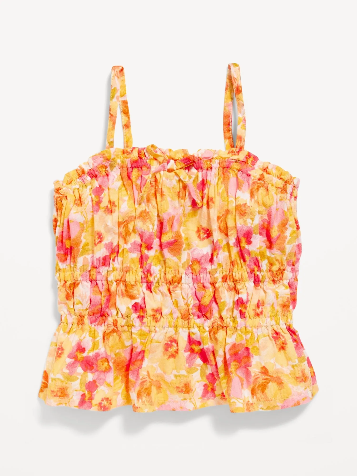 Sleeveless Smocked Peplum Top for Toddler Girls