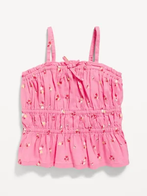 Sleeveless Smocked Peplum Top for Toddler Girls