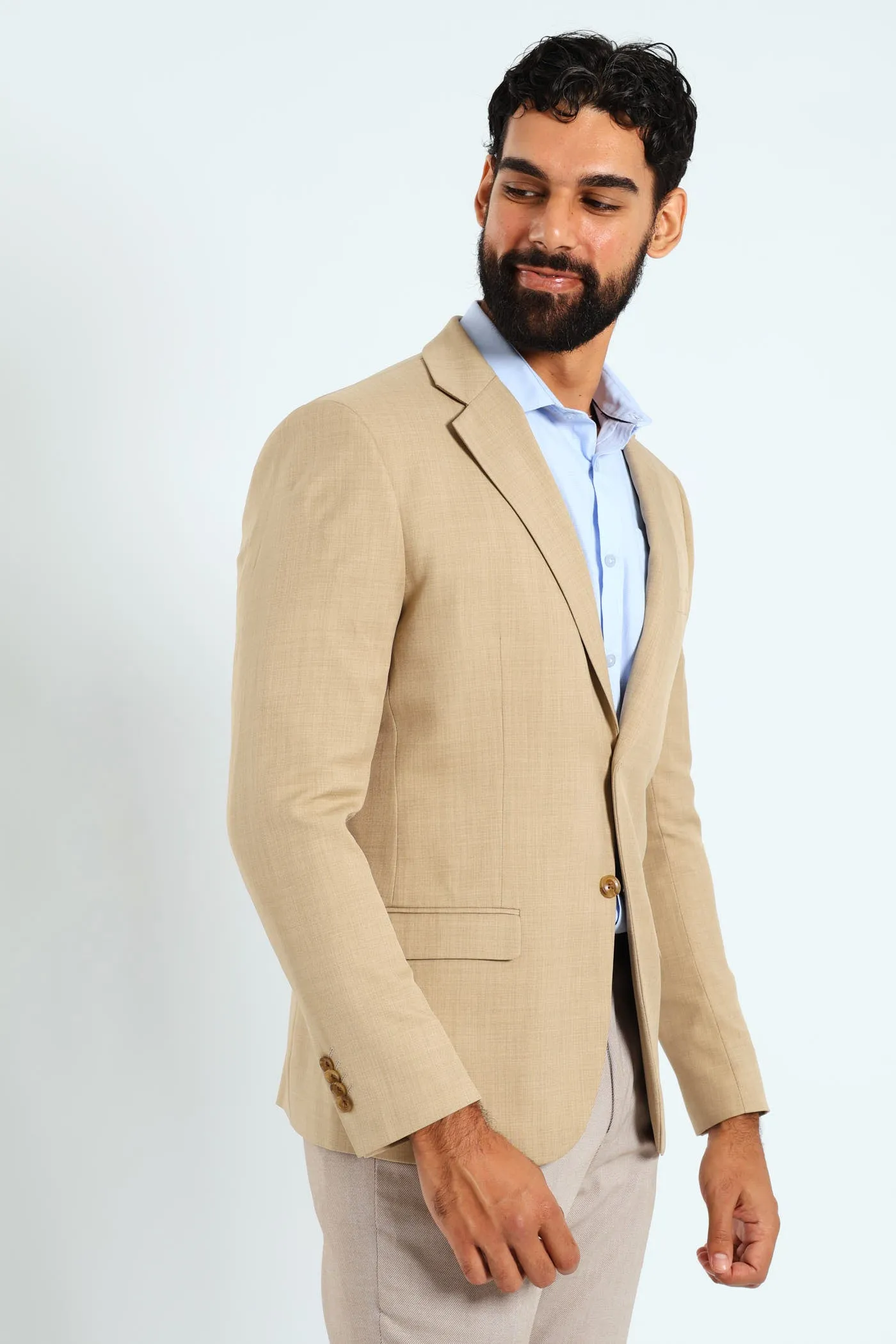 Slim Fit Essential Suit Jacket - Tan
