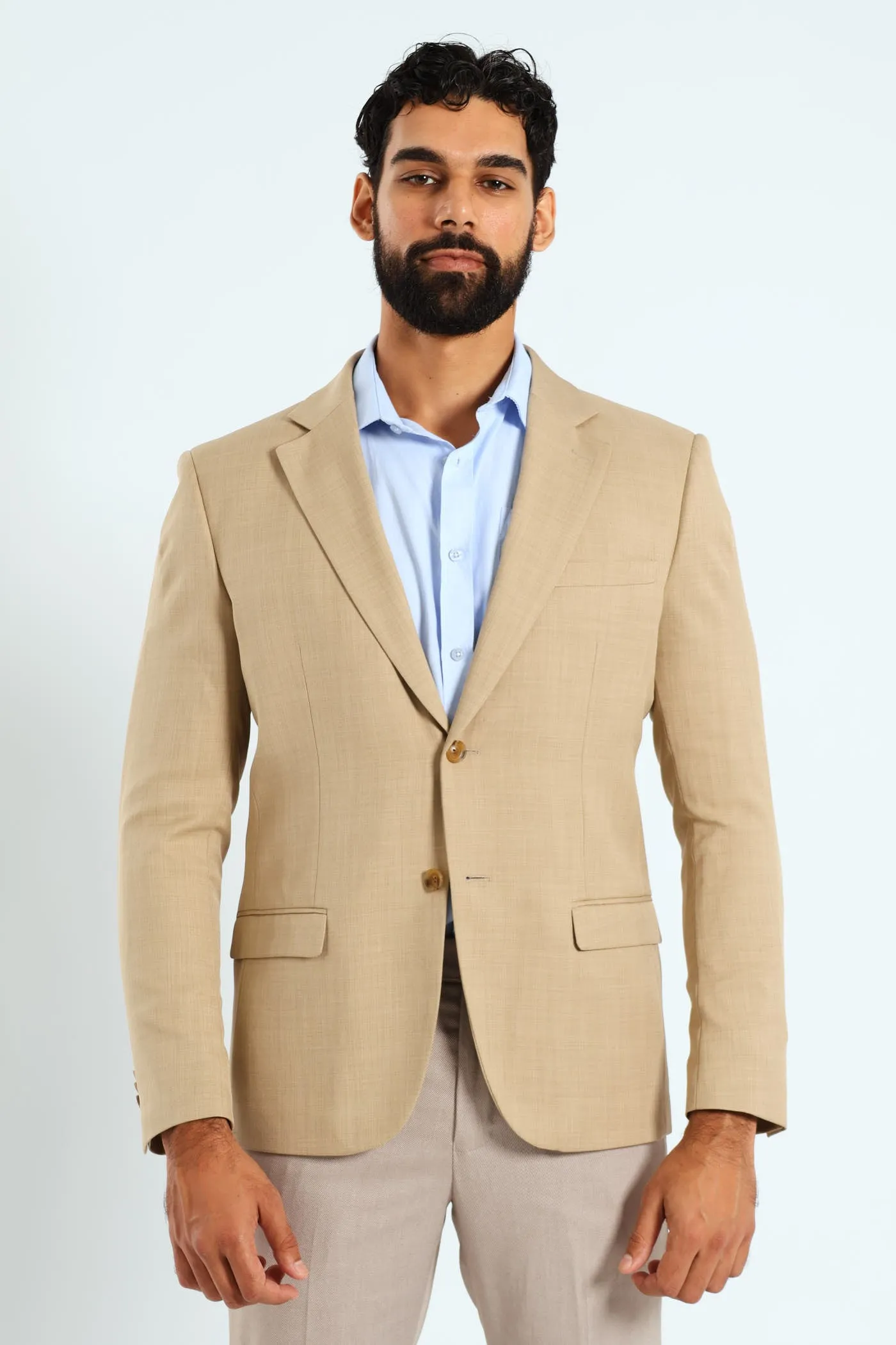 Slim Fit Essential Suit Jacket - Tan