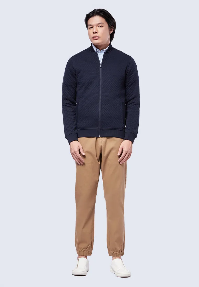 Slim Fit Textured Bomber Jacket
