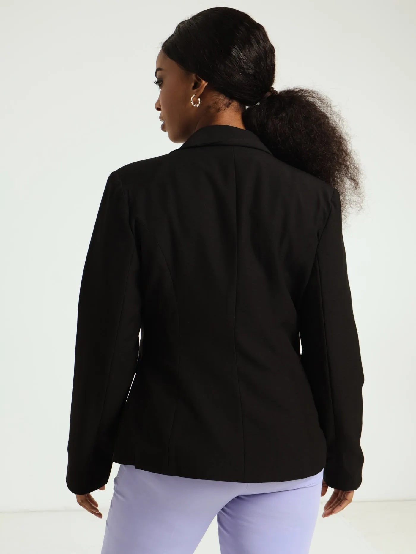 Slim Fit Work Blazer - Black