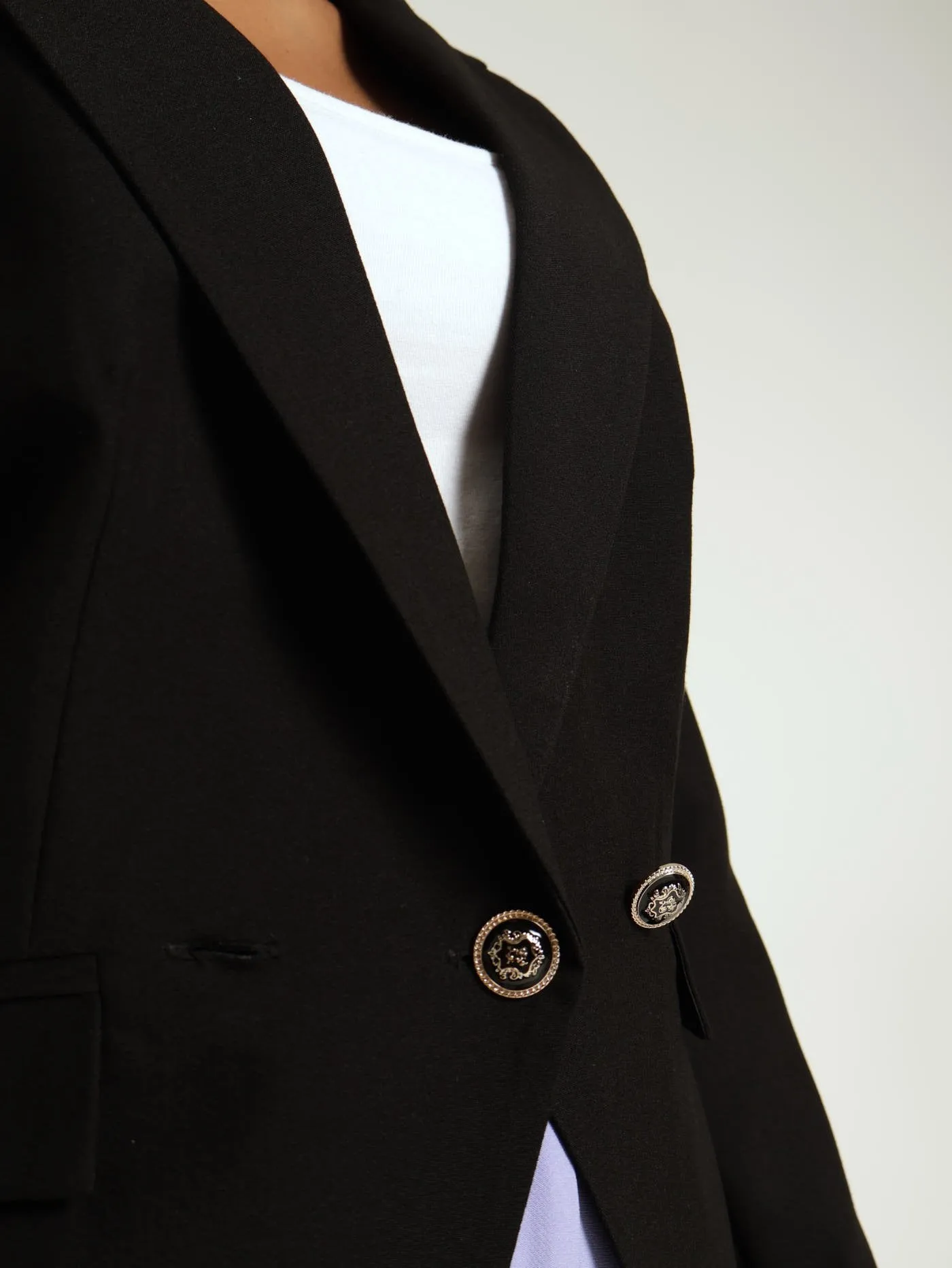 Slim Fit Work Blazer - Black