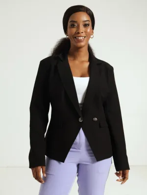 Slim Fit Work Blazer - Black
