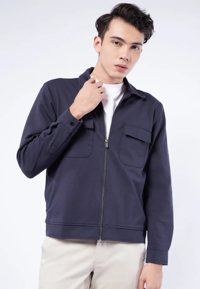 Slim Fit Zip Knit Jacket