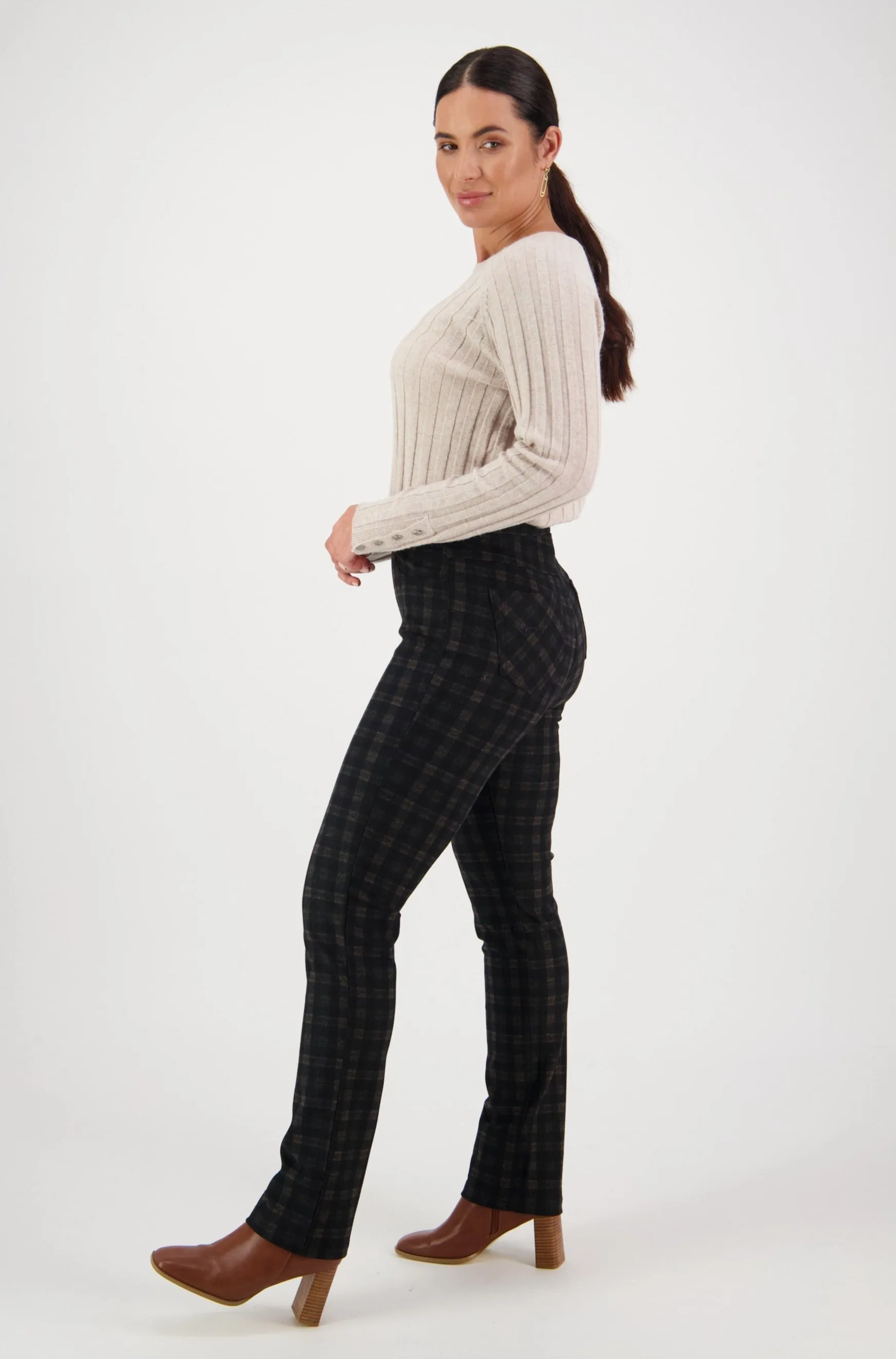 Slim leg Full Length Printed Ponti Pull On - Halifax