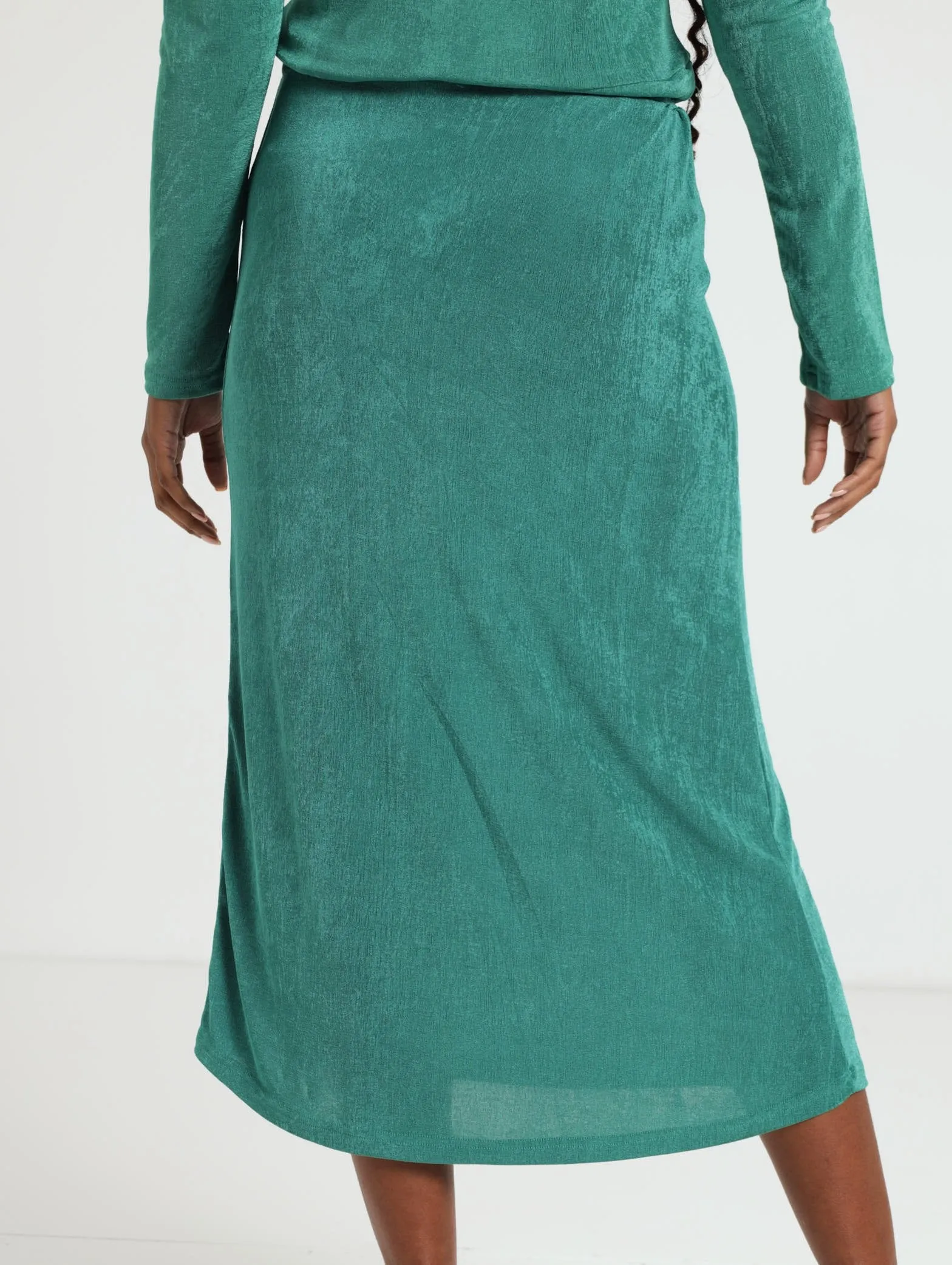 Slinky Midi Skirt - Dark Green