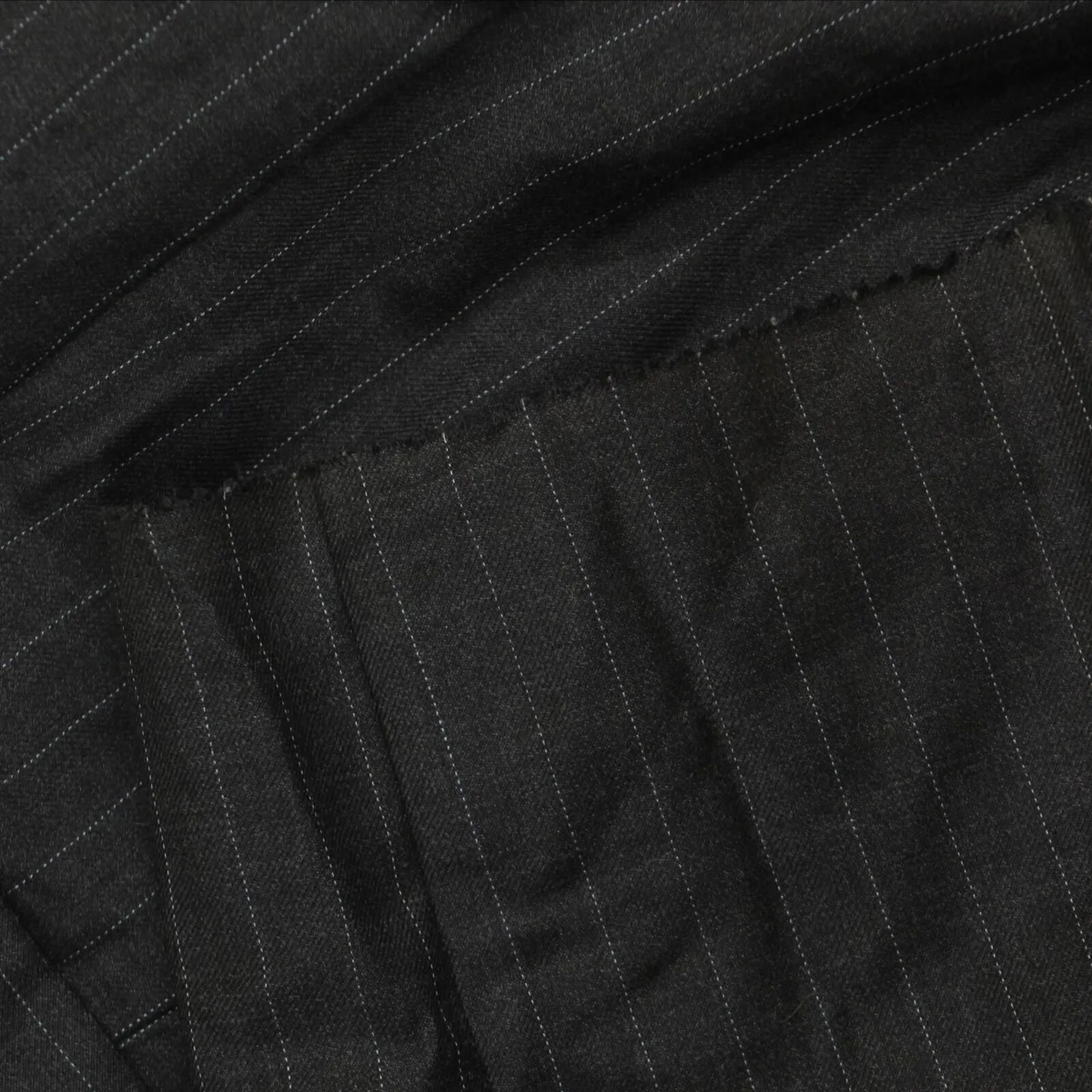 Stafford Mens Vintage Unhemmed Wool Suit Dress Pants Charcoal Pinstripe Gray 45L