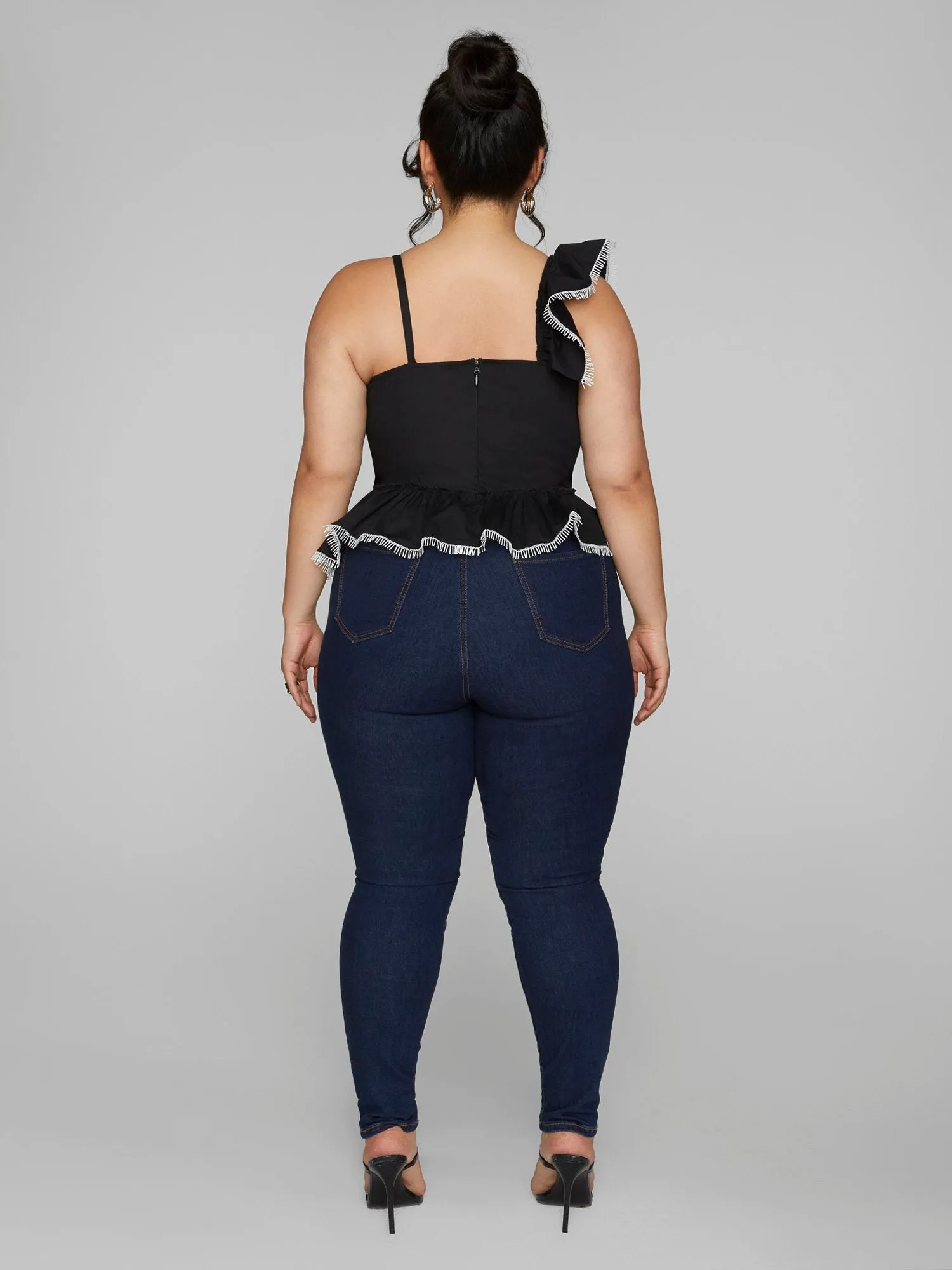 Stefania Ruffle Detail Peplum Top