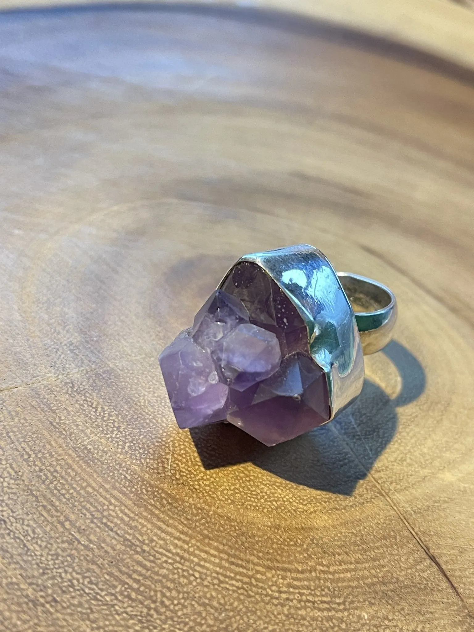 Sterling Amethyst Nugget Ring