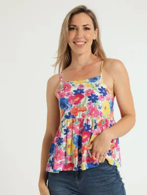 Strappy Peplum Tank Top