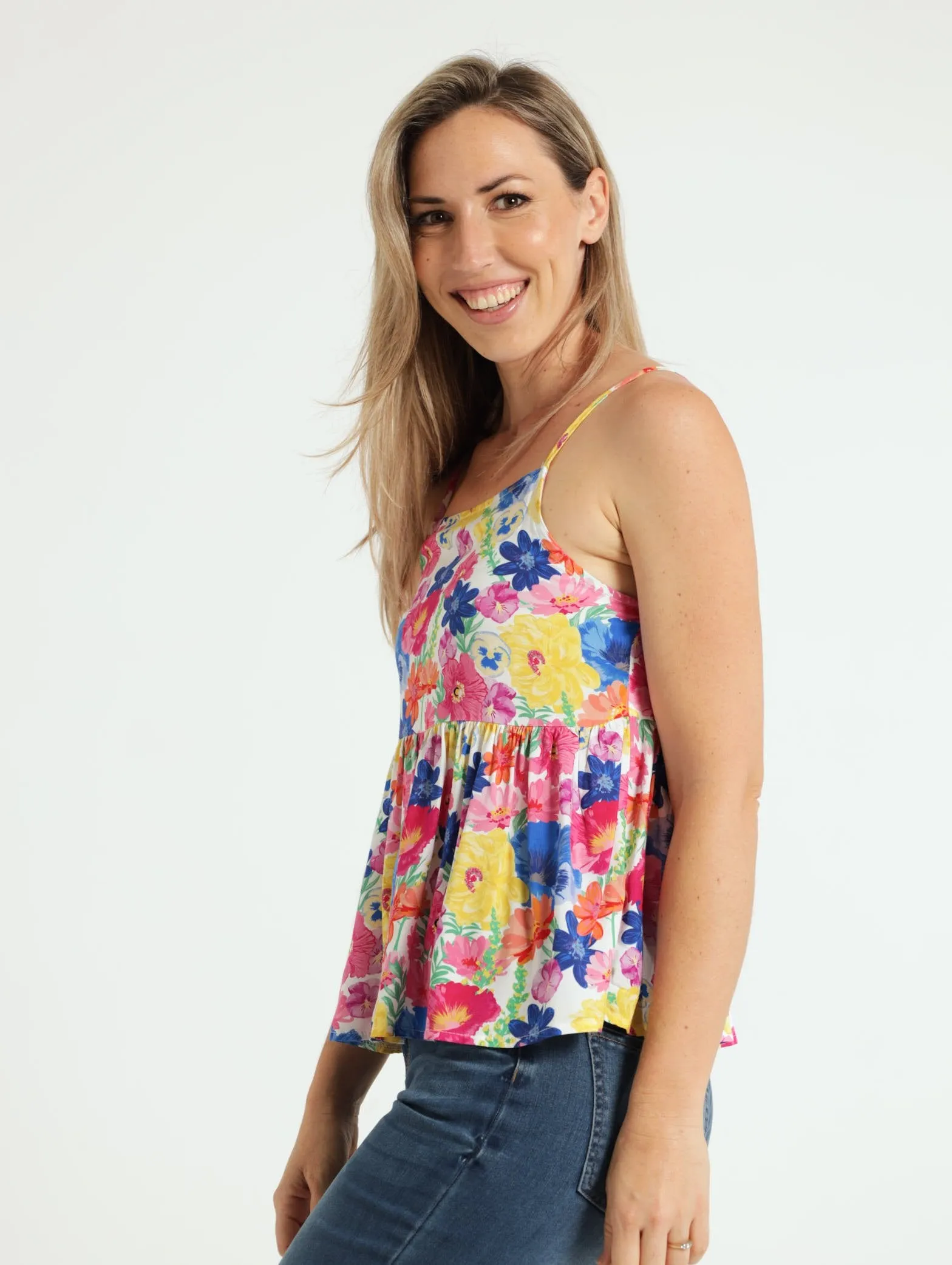 Strappy Peplum Tank Top