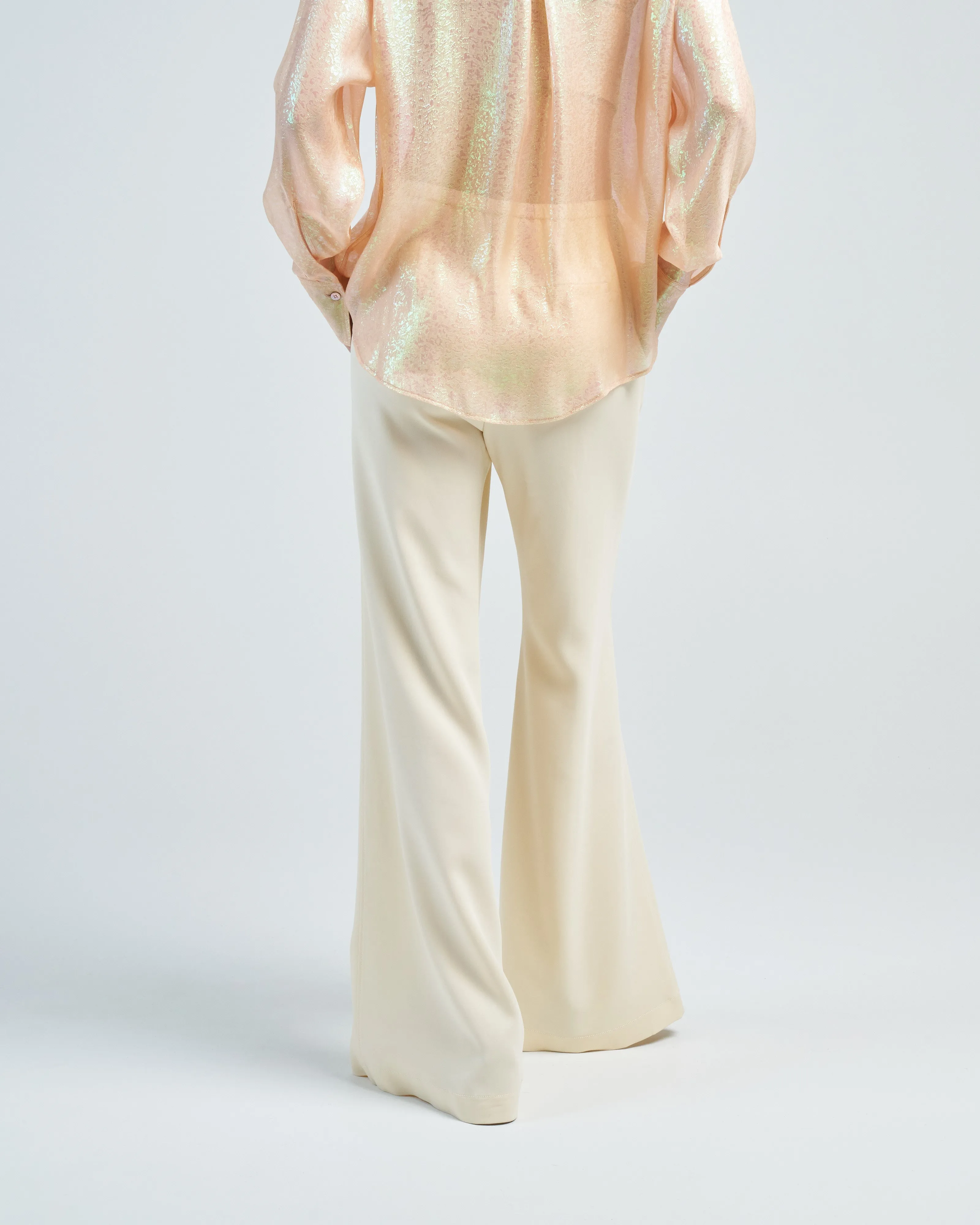 stretch crepe cady flared pants