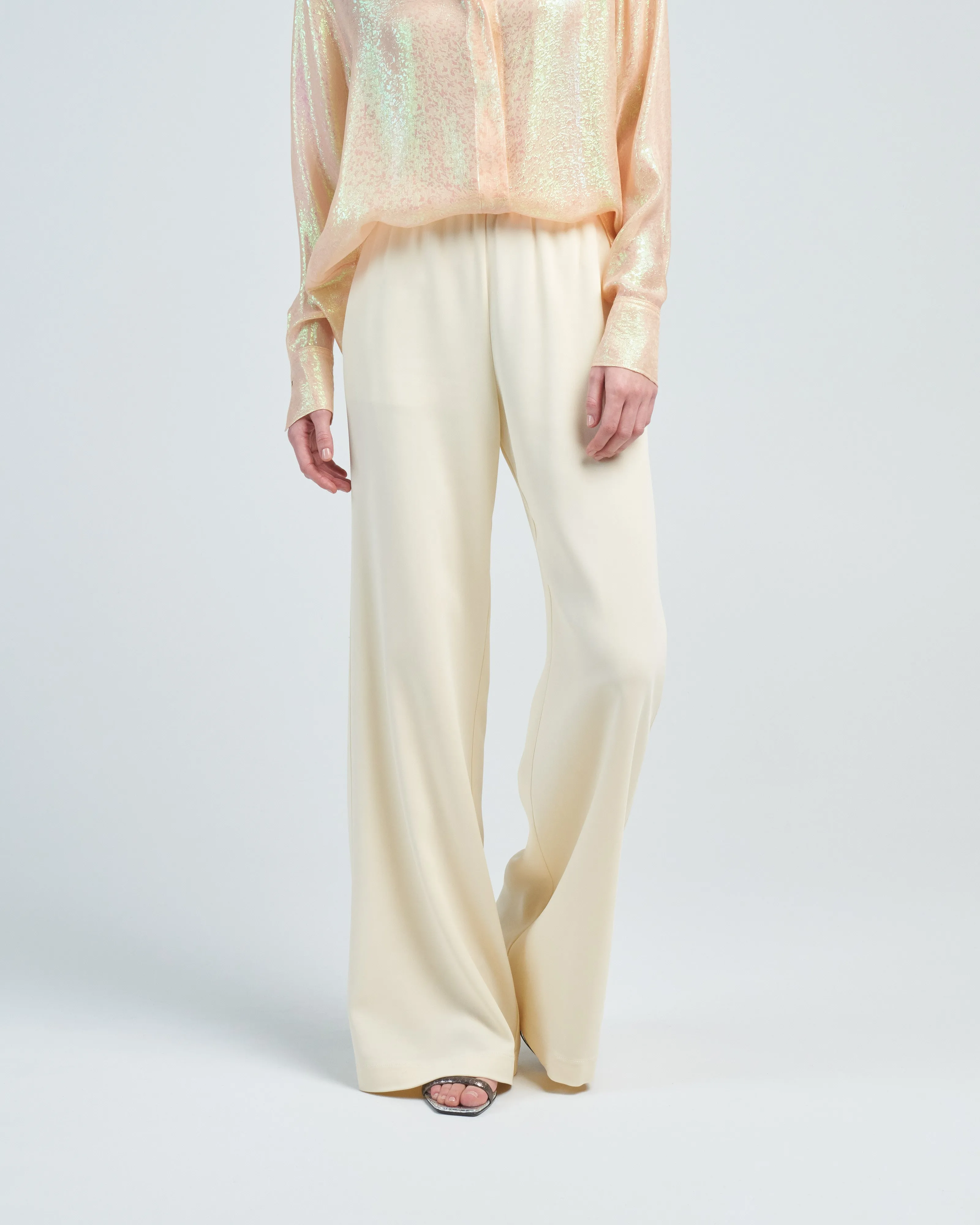 stretch crepe cady flared pants