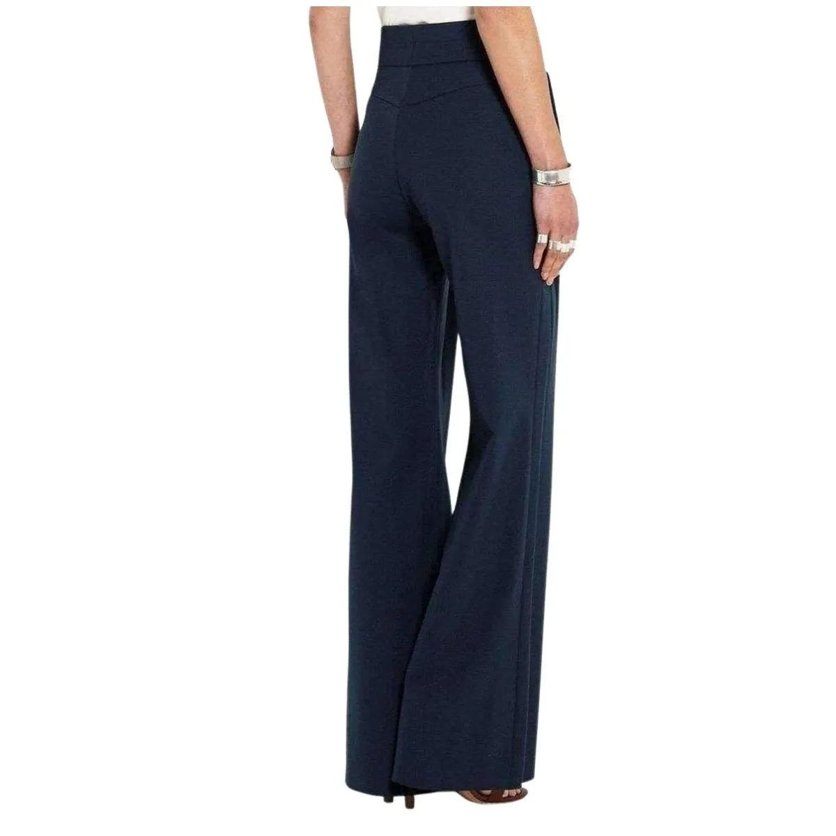 Stretch Wool Flared Pants
