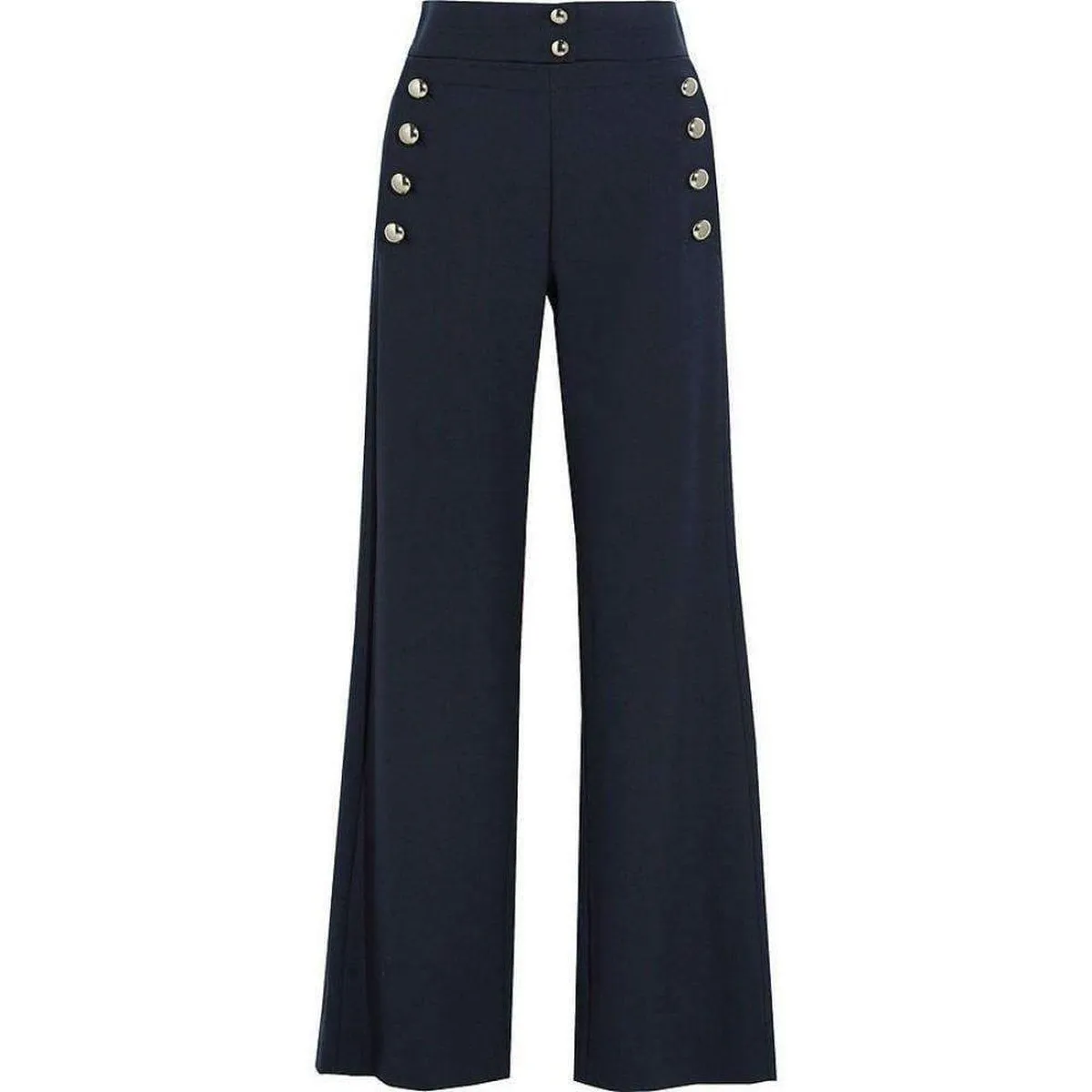 Stretch Wool Flared Pants