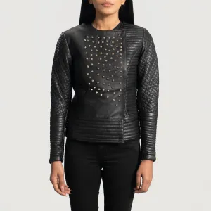Strike Black Studded Leather Jacket