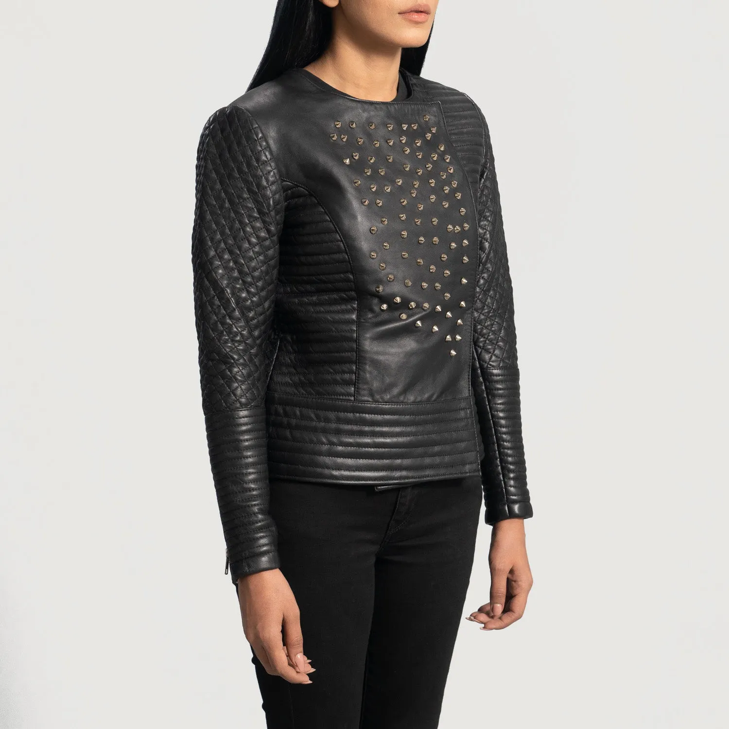 Strike Black Studded Leather Jacket