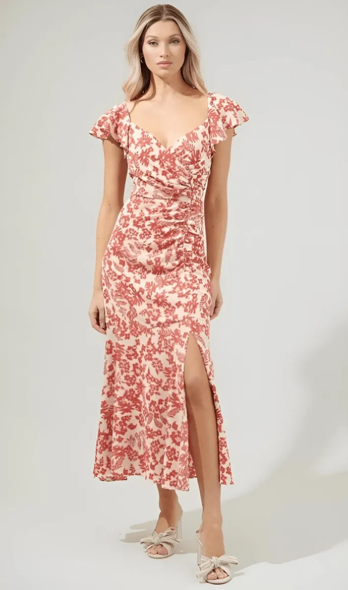 Sugarlips - Nadia Ruched Midi Dress (Final Sale)