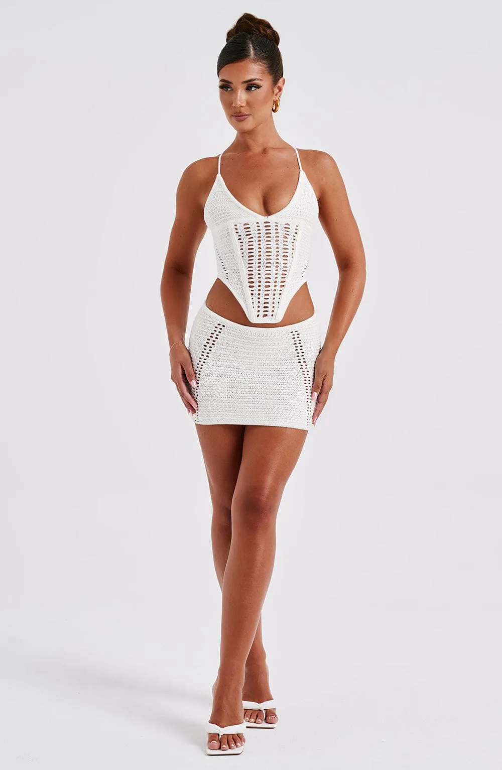 Sunlit Sands Mini Skirt-White