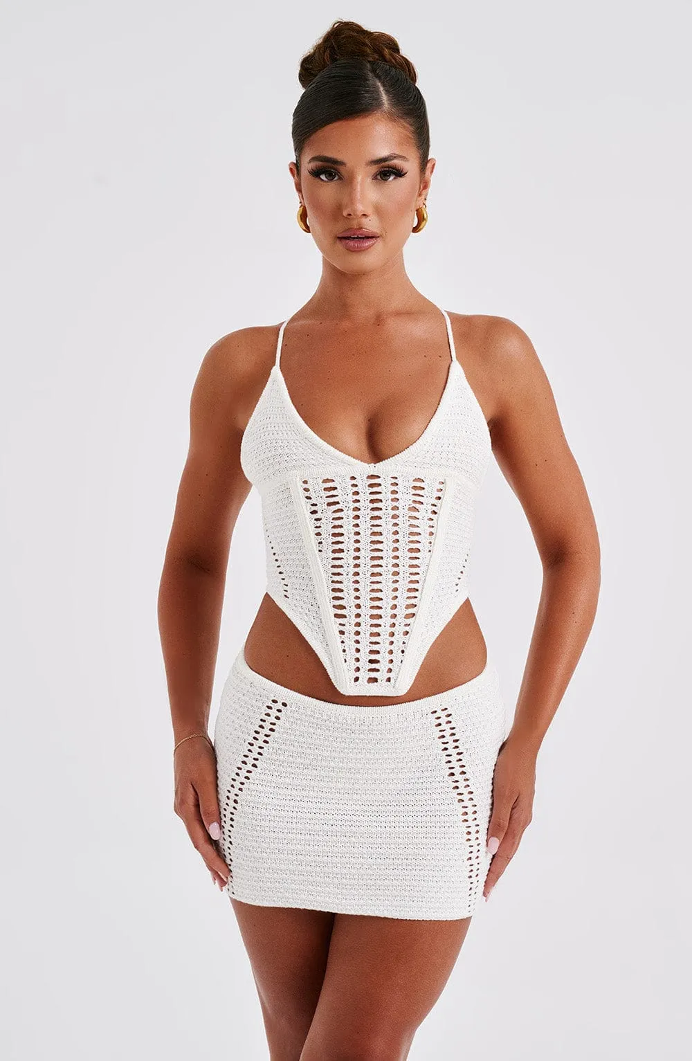 Sunlit Sands Mini Skirt-White