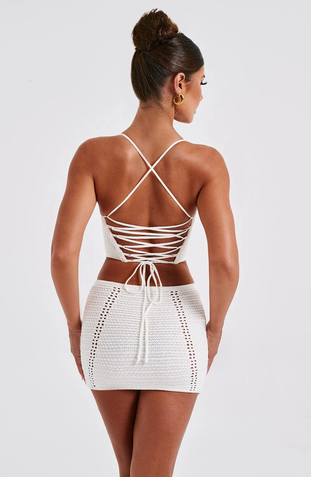 Sunlit Sands Mini Skirt-White