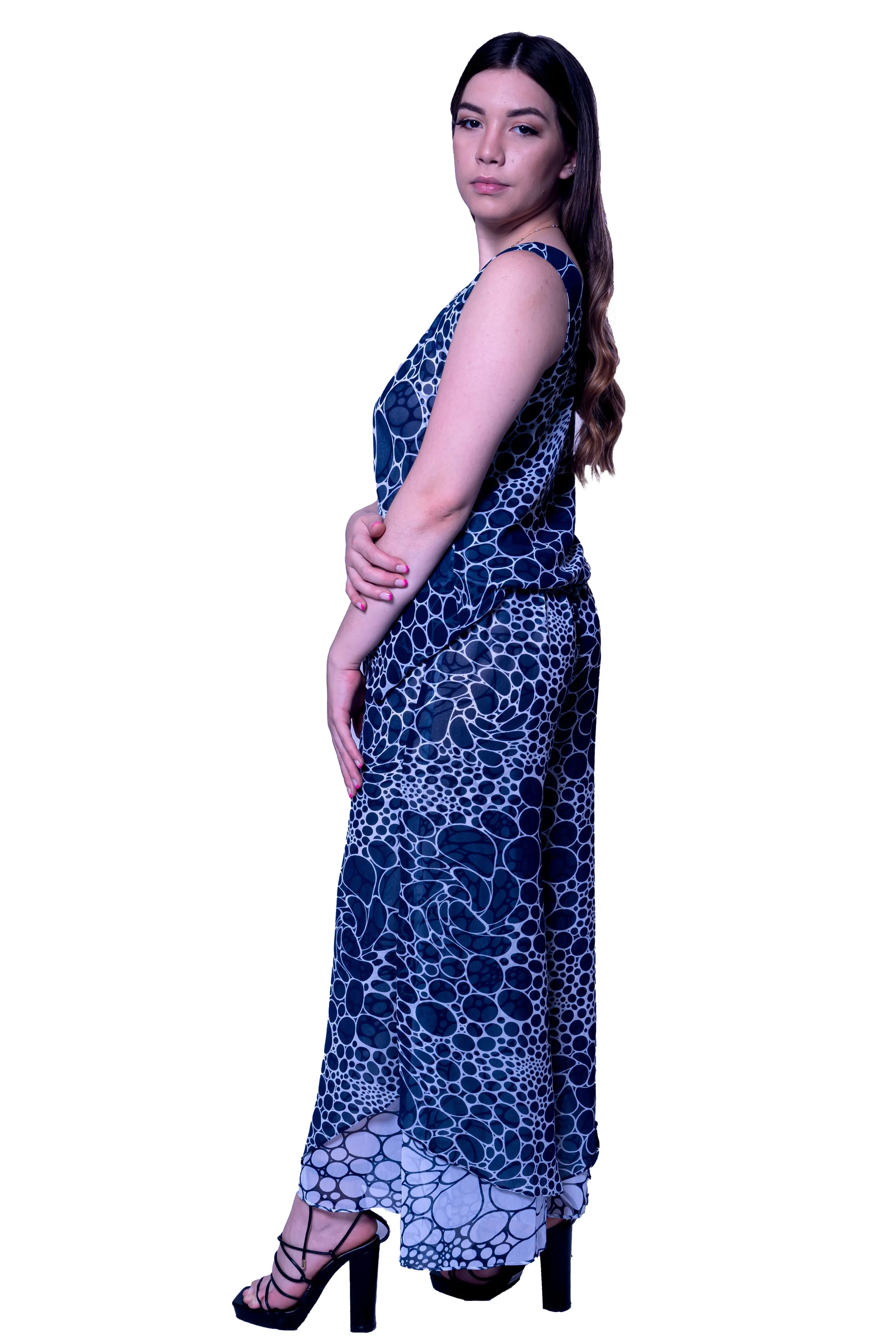 T1289 Bubble Print Reversible Top