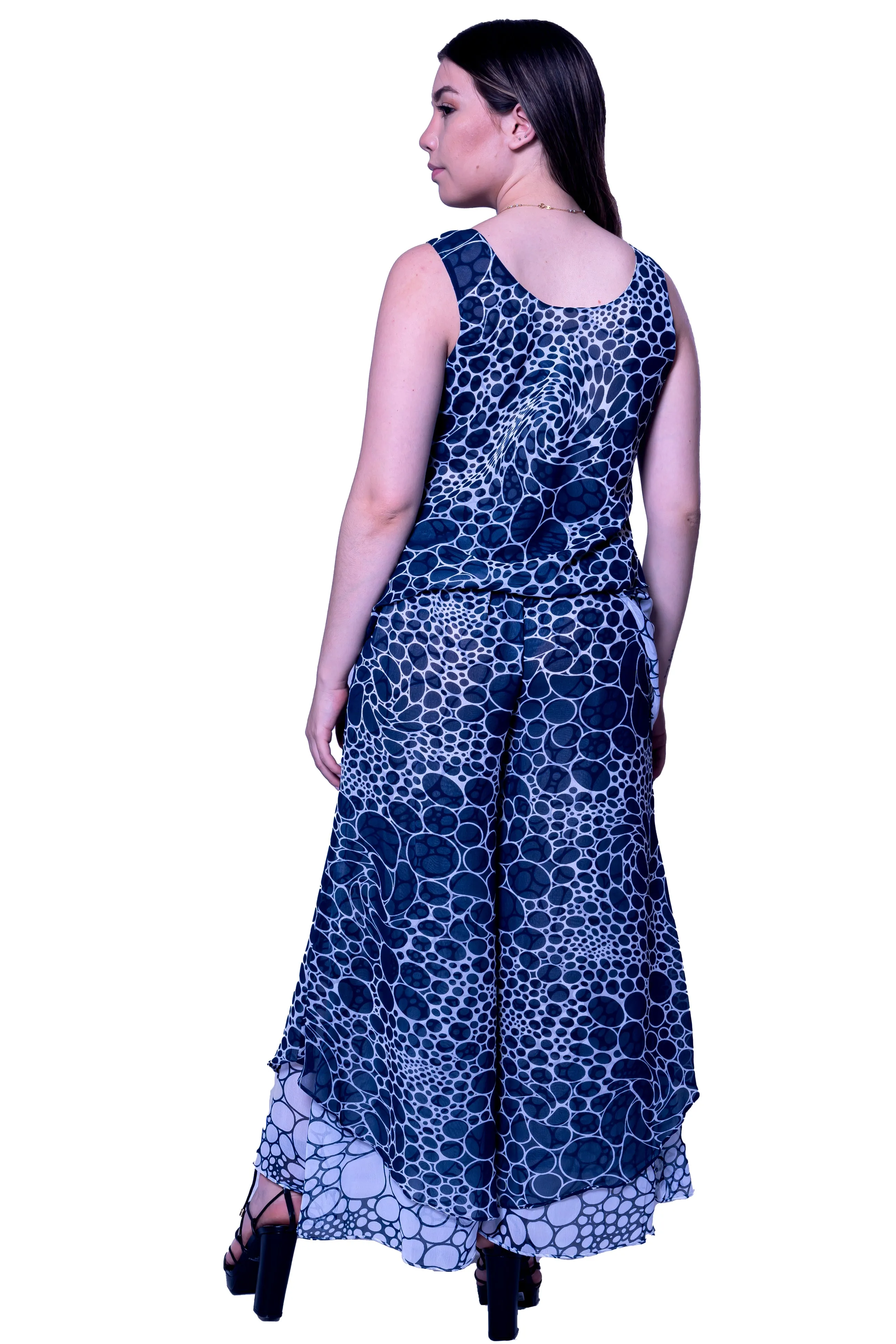 T1289 Bubble Print Reversible Top