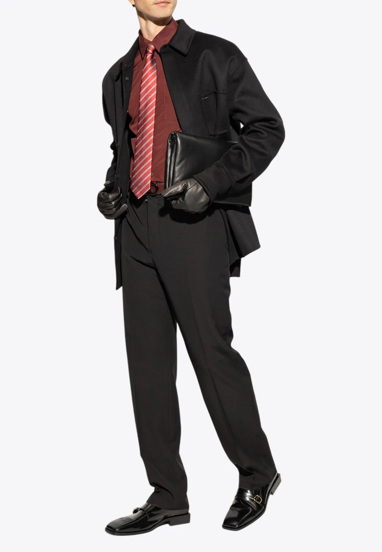 Tailored Straight-Leg Wool Pants