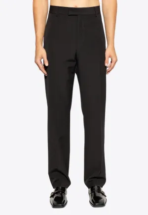 Tailored Straight-Leg Wool Pants