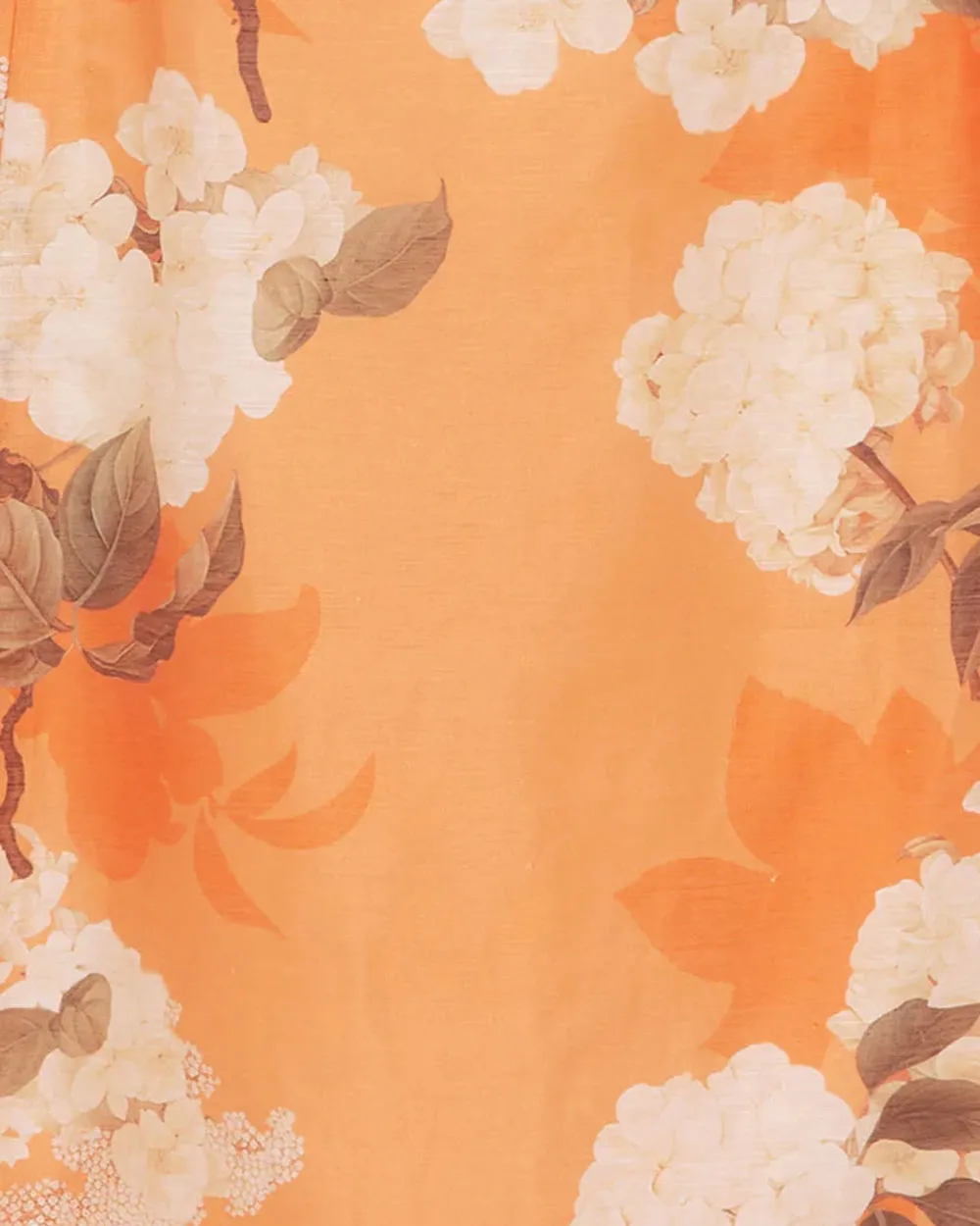 Tangerine Hydrangea Print Cleo Sleeveless Midi Dress