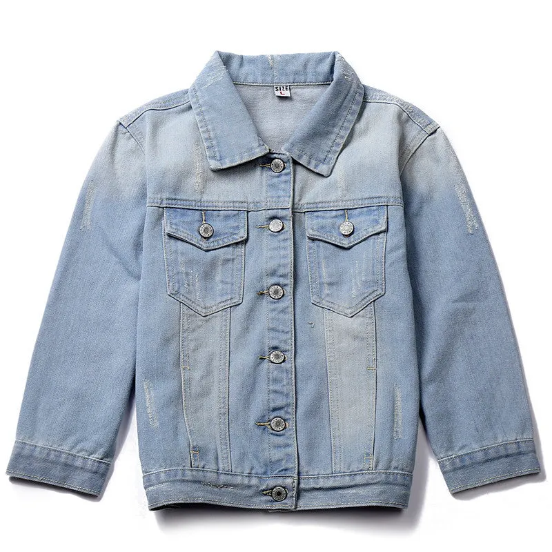 TC Women Jeans Jackets Short Tops Spring Autumn Long Sleeve Denim Coat Ripped For Women Clothing Chaquetas Mujer AT00168