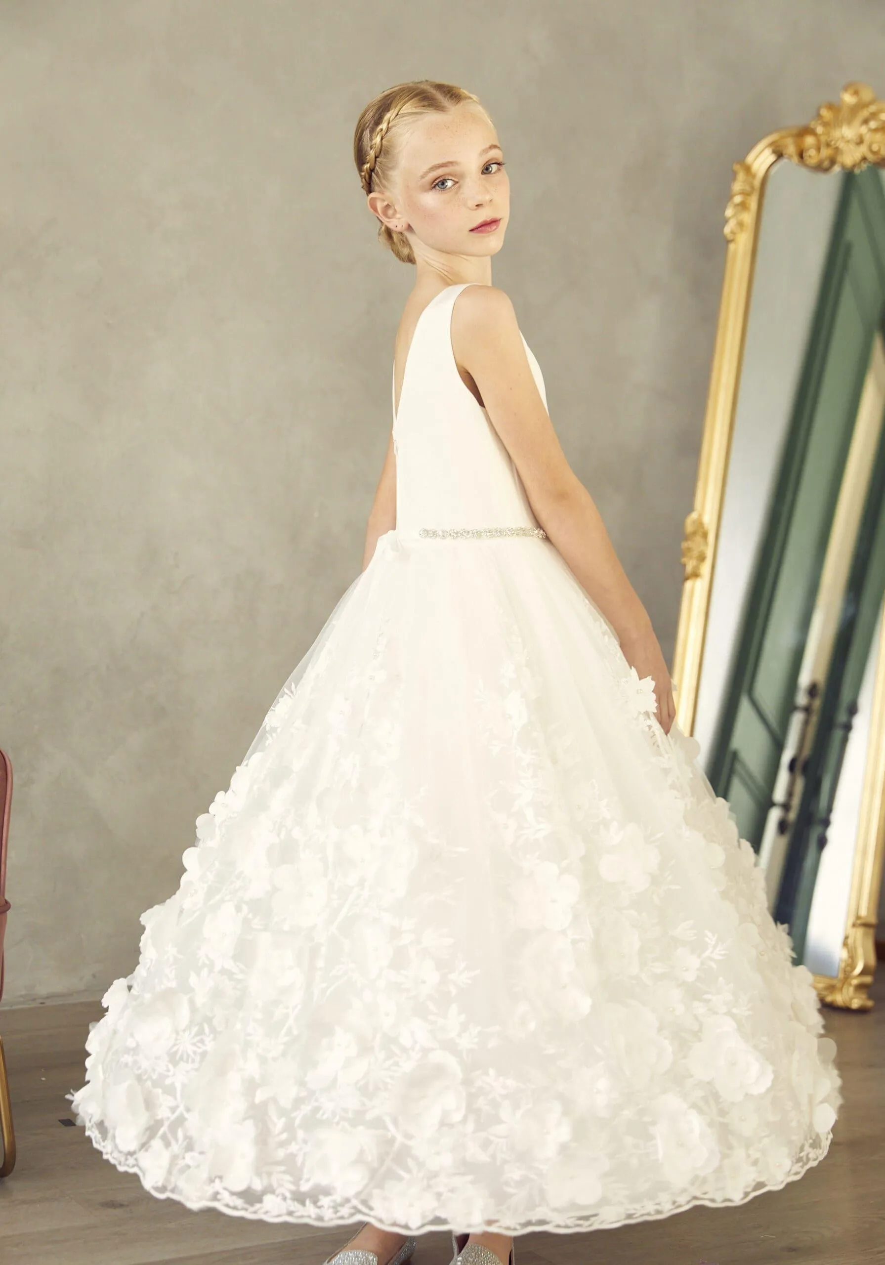 Teter Warm Girls Communion Off White Dress DS23