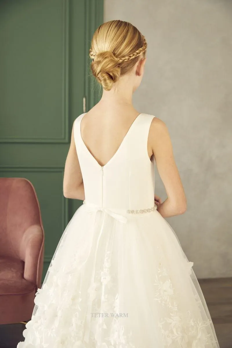 Teter Warm Girls Communion Off White Dress DS23