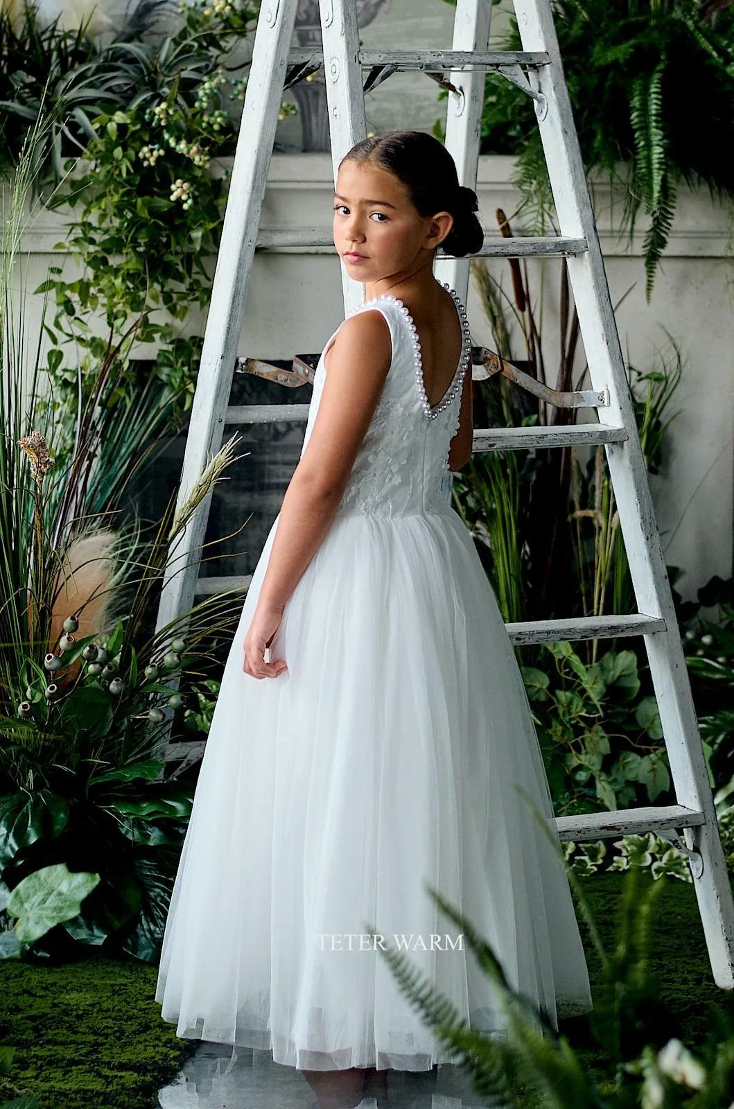 Teter Warm Girls Communion Off White Dress ES82