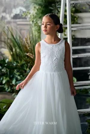 Teter Warm Girls Communion Off White Dress ES82