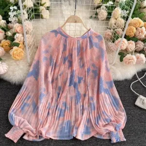 Tie Dye Chiffon Blouses