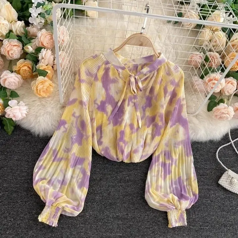 Tie Dye Chiffon Blouses