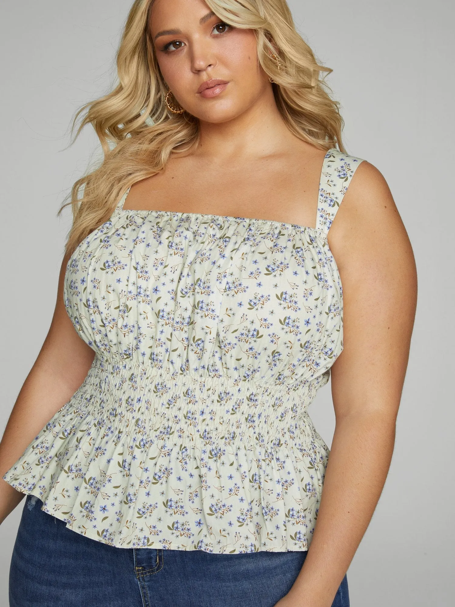 Tierra Floral Print Peplum Top