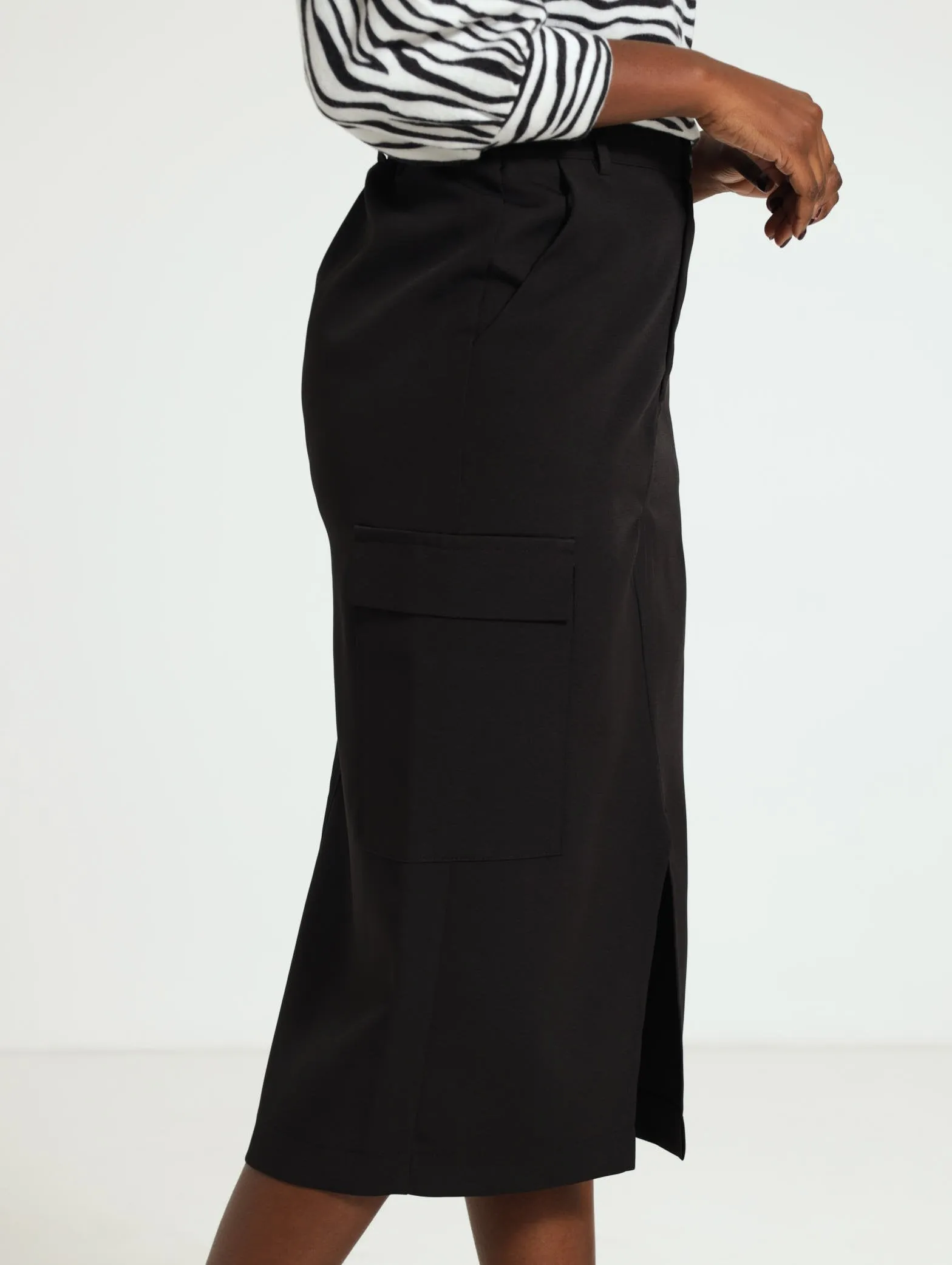 Utility Midi Skirt - Black