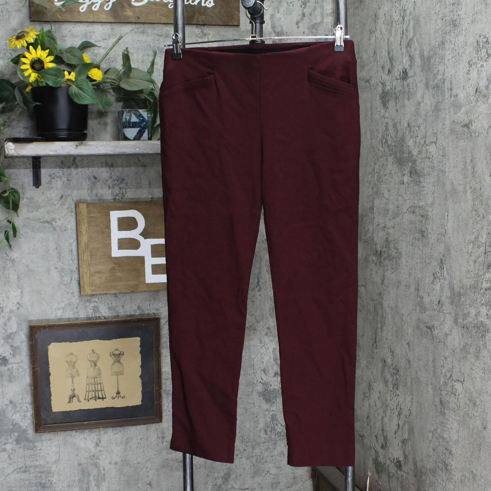 Van Heusen Womens Elastic Waist Stretch Dress Pants 1666ba4e9b5a4a Purple 6